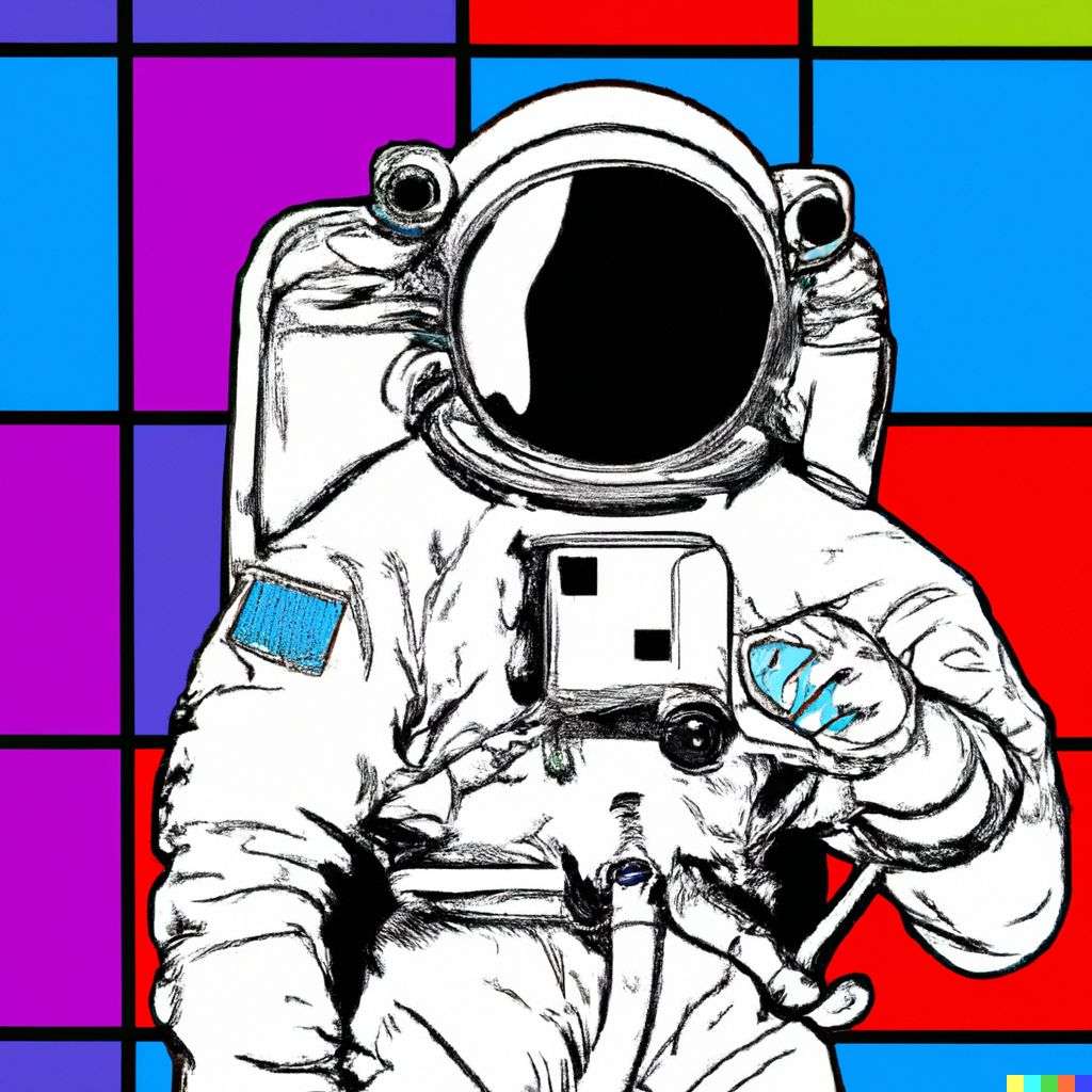 an astronaut, pop art